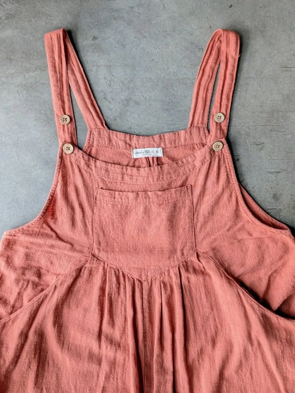Natural Life Carrington Jumpsuit Orange Cotton Wide Leg Overall Romper medium
